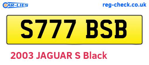 S777BSB are the vehicle registration plates.