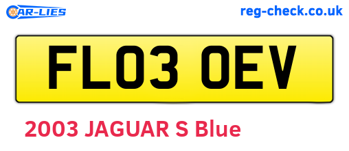 FL03OEV are the vehicle registration plates.