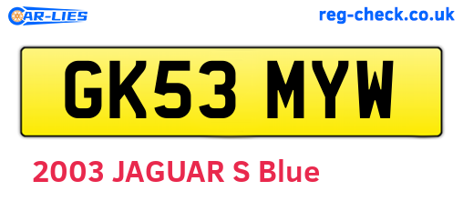 GK53MYW are the vehicle registration plates.