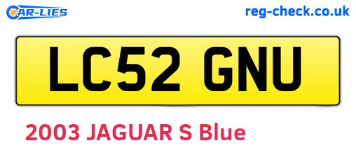 LC52GNU are the vehicle registration plates.