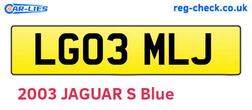 LG03MLJ are the vehicle registration plates.