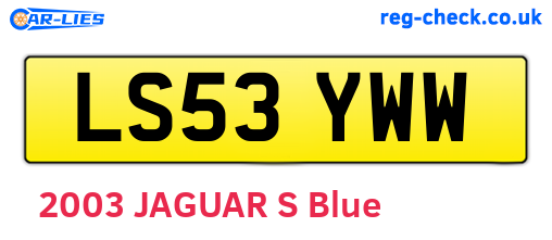 LS53YWW are the vehicle registration plates.