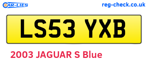 LS53YXB are the vehicle registration plates.