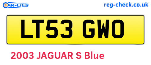 LT53GWO are the vehicle registration plates.