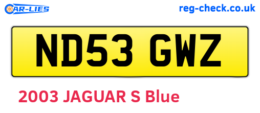 ND53GWZ are the vehicle registration plates.