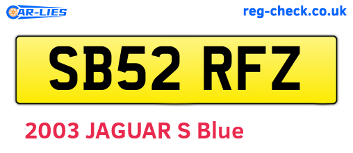 SB52RFZ are the vehicle registration plates.