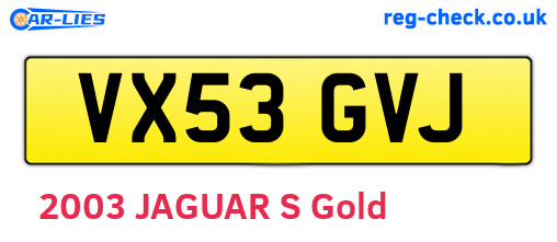 VX53GVJ are the vehicle registration plates.