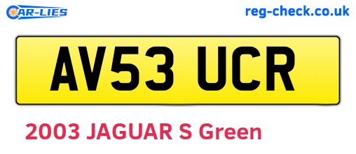 AV53UCR are the vehicle registration plates.