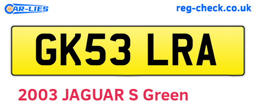 GK53LRA are the vehicle registration plates.
