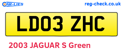 LD03ZHC are the vehicle registration plates.