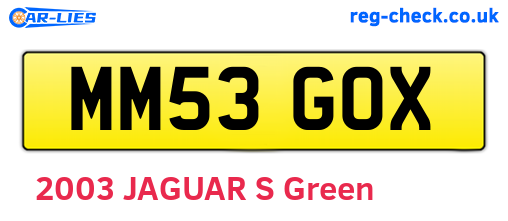 MM53GOX are the vehicle registration plates.