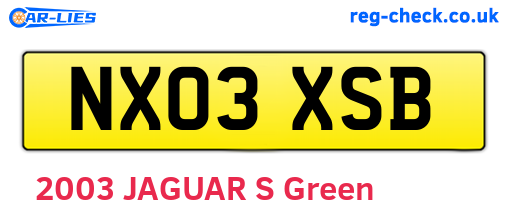 NX03XSB are the vehicle registration plates.