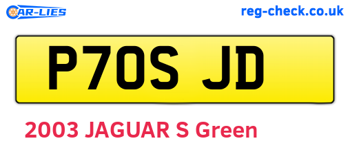 P70SJD are the vehicle registration plates.