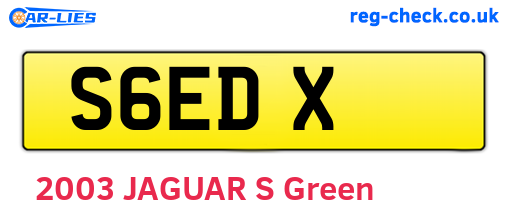 S6EDX are the vehicle registration plates.
