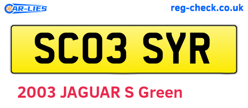SC03SYR are the vehicle registration plates.