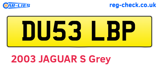 DU53LBP are the vehicle registration plates.