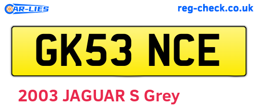 GK53NCE are the vehicle registration plates.