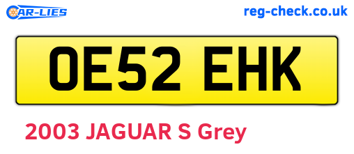 OE52EHK are the vehicle registration plates.