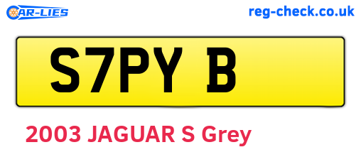 S7PYB are the vehicle registration plates.