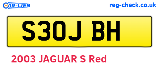 S30JBH are the vehicle registration plates.