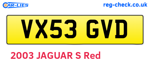 VX53GVD are the vehicle registration plates.