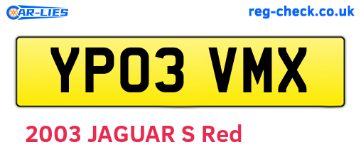 YP03VMX are the vehicle registration plates.