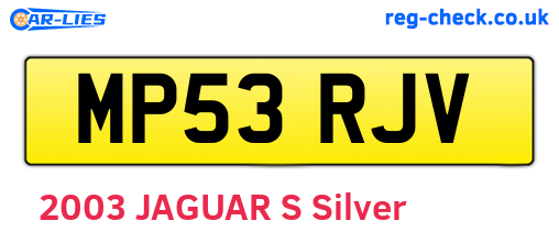 MP53RJV are the vehicle registration plates.