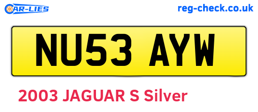 NU53AYW are the vehicle registration plates.