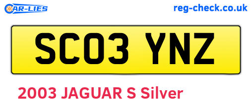 SC03YNZ are the vehicle registration plates.