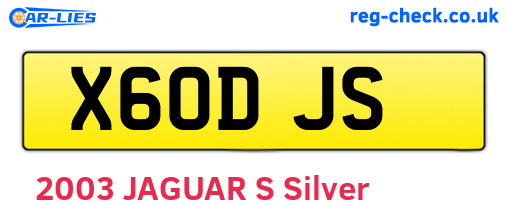 X60DJS are the vehicle registration plates.