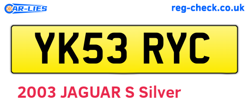 YK53RYC are the vehicle registration plates.