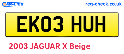 EK03HUH are the vehicle registration plates.