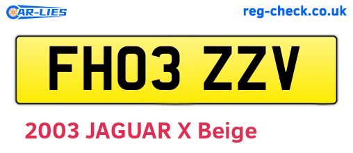FH03ZZV are the vehicle registration plates.