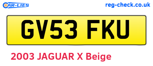 GV53FKU are the vehicle registration plates.
