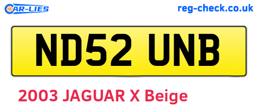 ND52UNB are the vehicle registration plates.