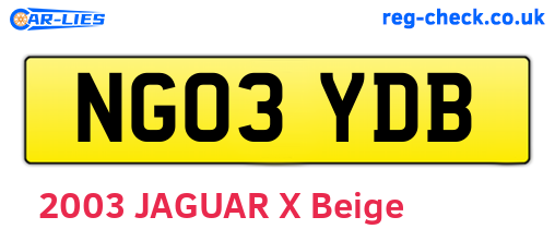 NG03YDB are the vehicle registration plates.