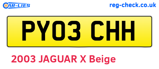 PY03CHH are the vehicle registration plates.