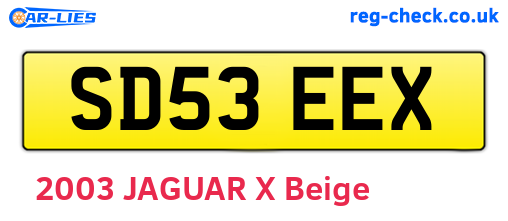 SD53EEX are the vehicle registration plates.