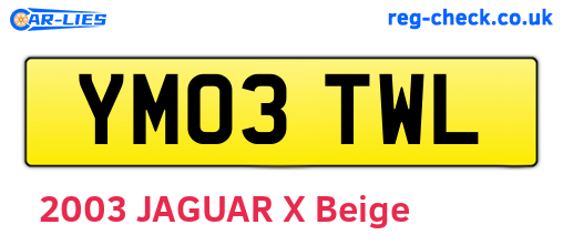 YM03TWL are the vehicle registration plates.
