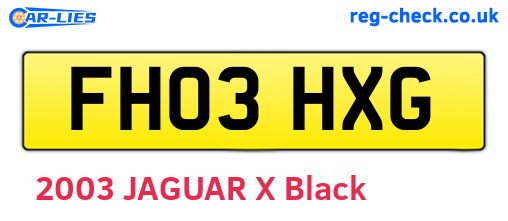 FH03HXG are the vehicle registration plates.