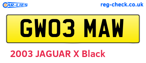 GW03MAW are the vehicle registration plates.