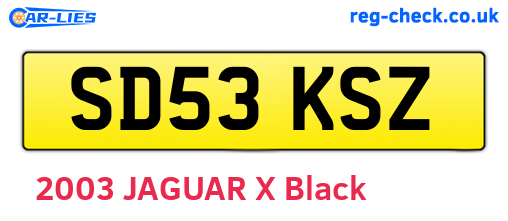 SD53KSZ are the vehicle registration plates.