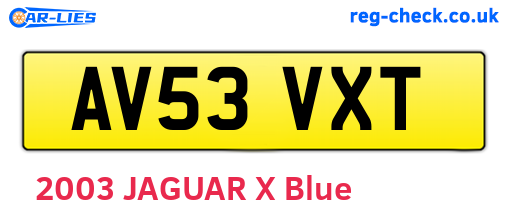 AV53VXT are the vehicle registration plates.