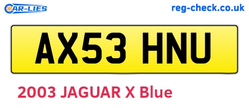 AX53HNU are the vehicle registration plates.