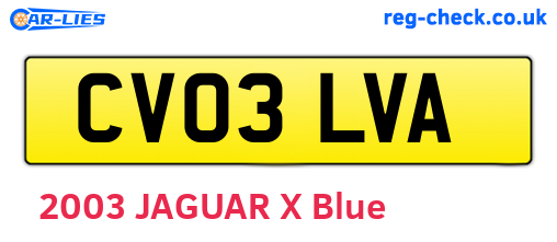 CV03LVA are the vehicle registration plates.