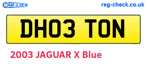 DH03TON are the vehicle registration plates.