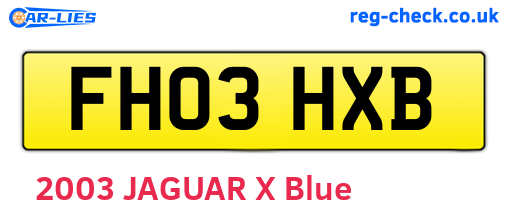 FH03HXB are the vehicle registration plates.