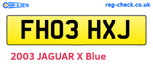 FH03HXJ are the vehicle registration plates.