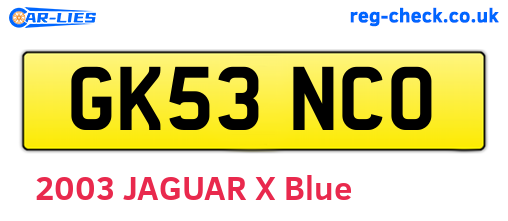 GK53NCO are the vehicle registration plates.