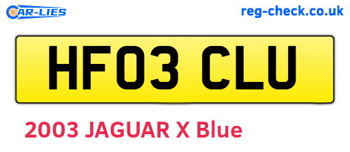 HF03CLU are the vehicle registration plates.